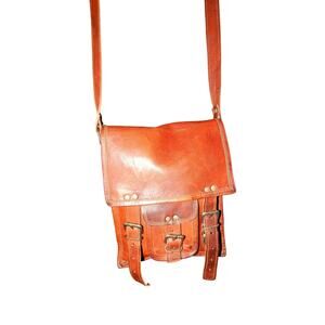 Komal's Passion Leather Crossbody Men’s Messenger Bag 12 x 9.5 Brown Vintage